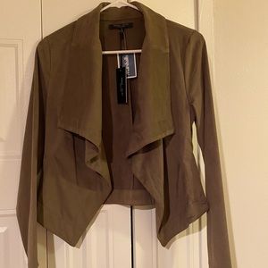 Olive green suede light jacket